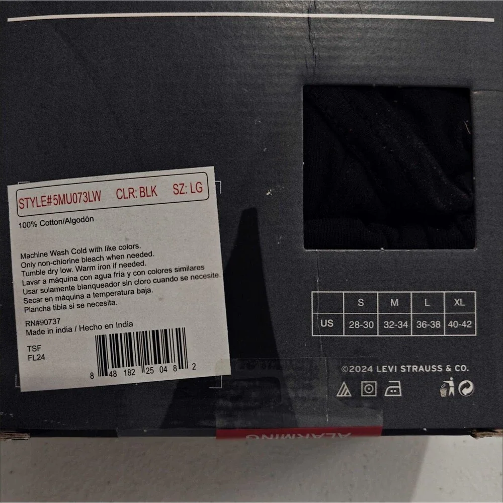 NEW Levi's Low Rise Briefs Cotton Underwear L Large 2 sets of 5-Pack Black NWT - Picture 6 of 7